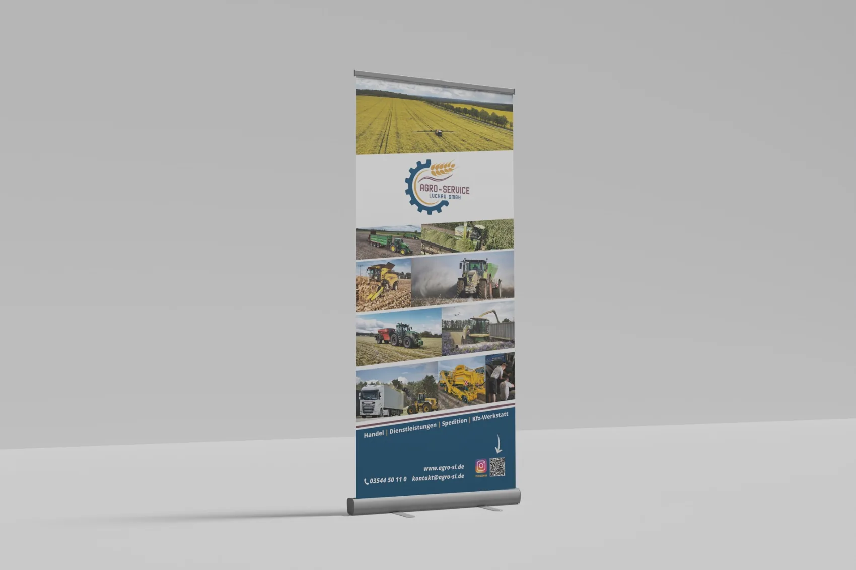 Mobiler Werbeaufsteller im individuellen Firmendesign
