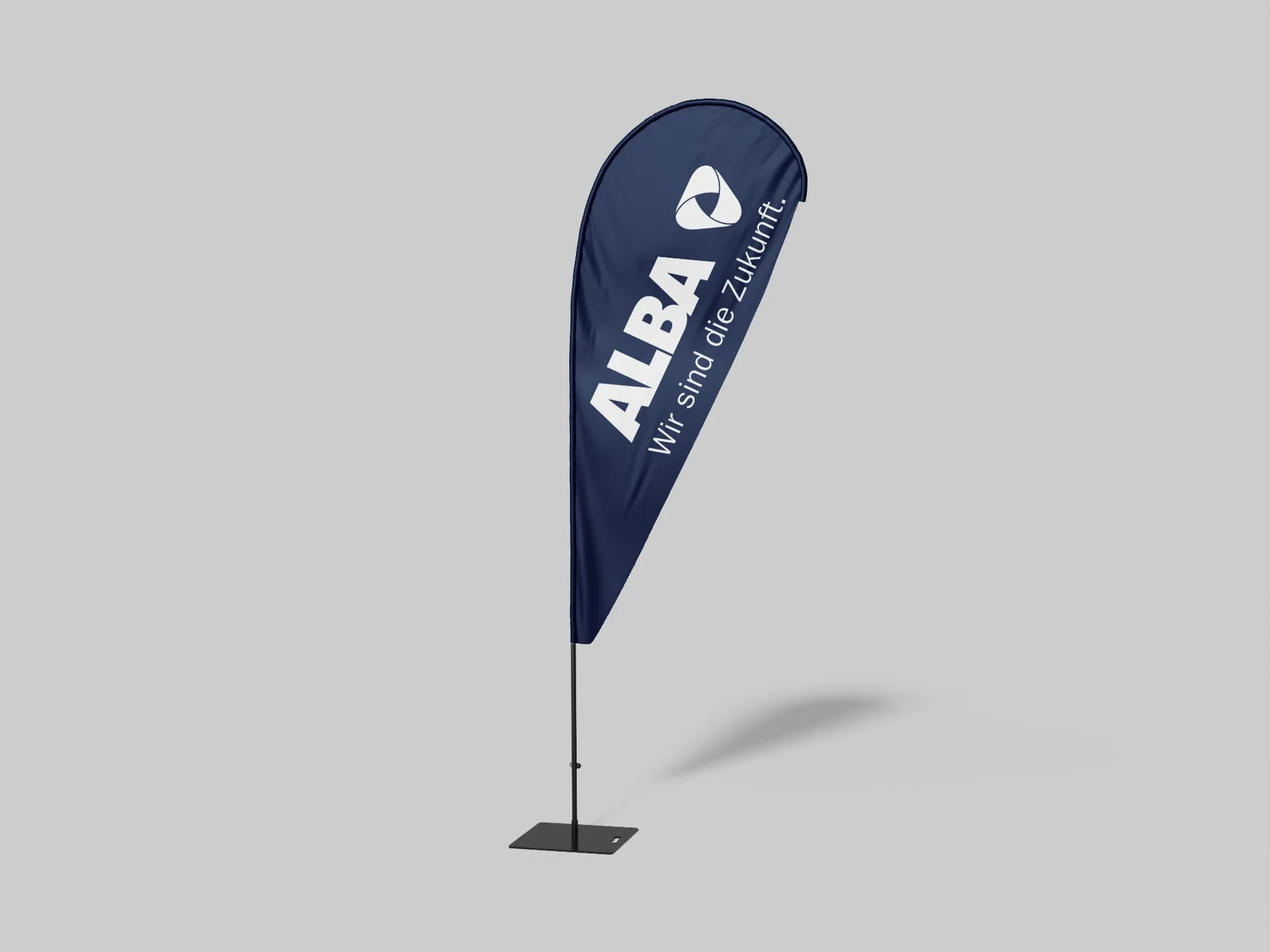 Individuell gestaltete Werbeflagge