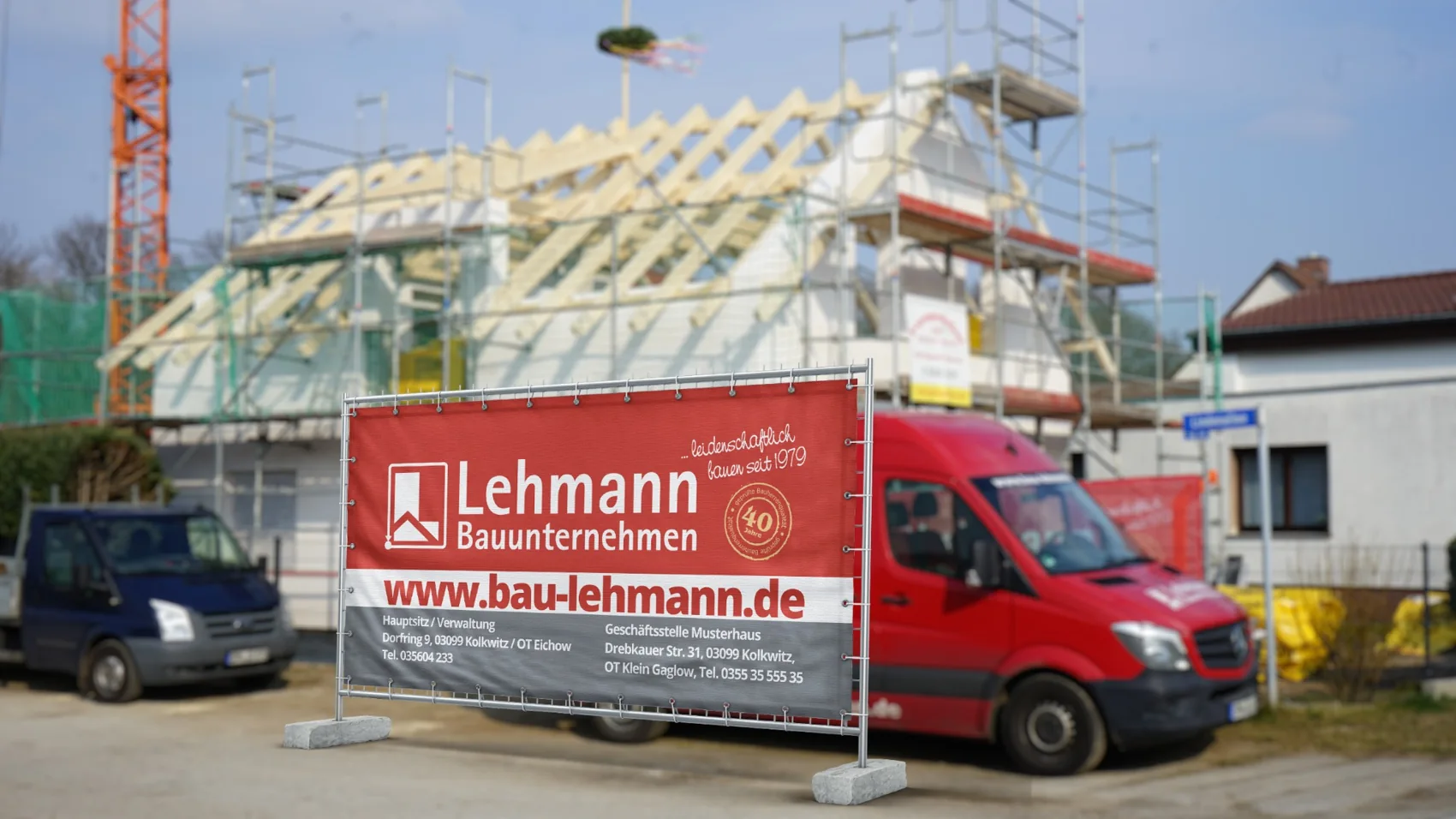 Bau Lehmann – individuell gestaltete Werbebanner